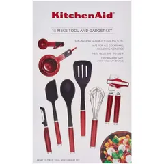 Bộ Dụng Cụ Nhà Bếp 15 Món KitchenAid Màu Đỏ - Bộ Đồ Nấu Ăn Cao Cấp, Siêu Bền, Dễ Sử Dụng, Thích Hợp Cho Mọi Nhu Cầu Nội Trợ