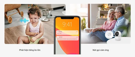 Camera Wifi 360 độ 4MP 2K+ Ezviz H6c Pro - Quay đêm thông minh, công nghệ phát hiện chuyển động, đàm thoại 2 chiều, an ninh gia đình hiệu quả.