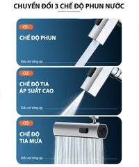 Đầu Vòi Rửa Bát Tăng Áp Mifan 3 Chế Độ Phun Mưa Bay Xoay 360 Độ - Thiết Kế Thông Minh, Chất Liệu Cao Cấp, Tiết Kiệm Nước