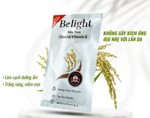 Dây Sữa Tắm Belight Gạo & Vitamin E - Dưỡng Ẩm, Làm Sáng Da, Hương Thơm Dịu Nhẹ, Chiết Xuất Thiên Nhiên, Dành Cho Mọi Loại Da