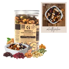 Granola Siêu Hạt Thuần Chay Nướng Mật Dừa GUfoods - Hỗ Trợ Sức Khỏe, Ăn Vặt Lành Mạnh, 400g Hộp