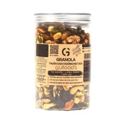 Granola Siêu Hạt Thuần Chay Nướng Mật Dừa GUfoods - Hỗ Trợ Sức Khỏe, Ăn Vặt Lành Mạnh, 400g Hộp