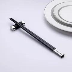 Hộp 10 Đôi Đũa Sợi Thủy Tinh Bọc Logo Bạc - Đũa Chống Trơn, Không Mùi, Chịu Nhiệt 220 Độ C, Dụng Cụ Nhà Bếp Cao Cấp