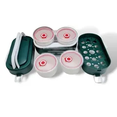 Hộp cơm hâm nóng cắm điện Green Line RW-18 - Dung tích 2L 2 tầng, 4 hũ sứ cao cấp, hâm nóng nhanh chỉ 5 phút, quà tặng tiện ích cho gia đình