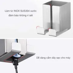 Kệ đựng máy cạo râu dán tường Inox 304 - Thiết kế sang trọng tiện lợi cho phòng tắm, tiết kiệm không gian, thương hiệu Hobby Home Decor MCR2