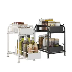 Kệ Ngăn Kéo Trượt 2 Tầng Đa Năng Để Bàn Nhà Bếp Nhật Bản - Thiết Kế Hiện Đại Cho Không Gian Gọn Gàng, Chịu Lực Tốt