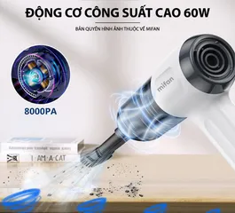 Máy Hút Bụi Cầm Tay Mini 3in1 Mifan CV103 - Lực Hút 8000Pa, Sạc Nhanh Type-C, Tiện Dụng Vệ Sinh Ô Tô, Nhà Cửa, Văn Phòng