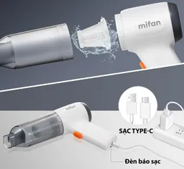 Máy Hút Bụi Cầm Tay Mini 3in1 Mifan CV103 - Lực Hút 8000Pa, Sạc Nhanh Type-C, Tiện Dụng Vệ Sinh Ô Tô, Nhà Cửa, Văn Phòng