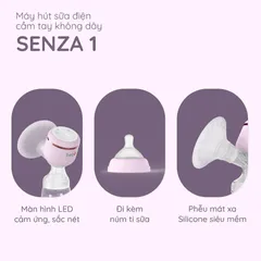 Máy Hút Sữa Cầm Tay Không Dây Senza 1 Beborn PBP01HB - Thiết Kế Gọn Nhẹ, Lực Hút Mạnh, Phễu Silicon Mềm Mại, Bảo Vệ Da