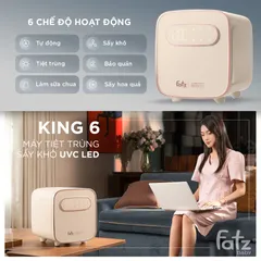 Máy Tiệt Trùng Sấy Khô Fatzbaby UVC LED King 6 FB4723VN - Tiệt Trùng Bình Sữa & Phụ Kiện, Dung Tích 18L, 6 Chế Độ Hoạt Động