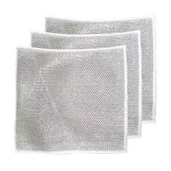 Set 10 Khăn Lau Bếp Dây Kim Loại Dạng Lưới - Dễ Dàng Vệ Sinh, Bền, Tiết Kiệm Không Gian, Khuyến Mãi Mua 2 Tặng 1