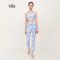 Set đồ tập yoga nữ Hibi Sports H110 - Áo bra cổ yếm 2 dây, quần lưng cao, chất liệu thun co giãn, thoải mái, tôn dáng hoàn hảo