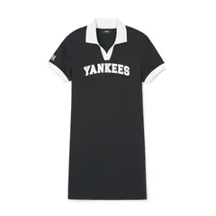 Váy Polo MLB New York Yankees Varsity Lettering Slim Fit - Thời Trang Năng Động, Đi Chơi, Du Lịch, Màu Đen 3FOPV0143-50BKS
