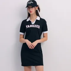 Váy Polo MLB New York Yankees Varsity Lettering Slim Fit - Thời Trang Năng Động, Đi Chơi, Du Lịch, Màu Đen 3FOPV0143-50BKS