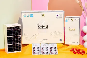 Viên uống thiên sâm trứng cá tầm Hwalgiryeoksam Hàn Quốc - Bổ sung sức khỏe, cải thiện sinh lực và trẻ hóa làn da, hộp 180 viên
