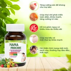 Viên Uống Vitamin Tổng Hợp Cho Bà Bầu Mama Procare - Hỗ Trợ Sức Khỏe Mẹ Bầu và Thai Nhi, Cung Cấp Vitamin Thiết Yếu, 30 Viên