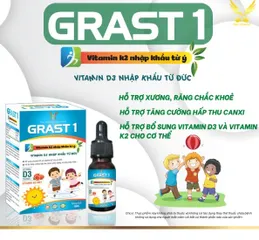 Vitamin D3 K2 MK7 Grast 1 - Siro Hỗ Trợ Tăng Chiều Cao Cho Trẻ, Dễ Uống, Không Màu, Không Mùi, Giúp Phát Triển Cơ Thể Tự Nhiên