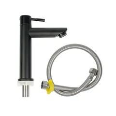 Vòi Nước Chậu Lavabo Inox 304 Cao Cấp - Thiết Kế Hiện Đại Đen - Bảo Hành 12 Tháng, Phù Hợp Nhiều Phong Cách Nội Thất