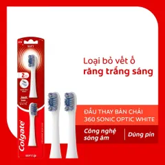 Set 2 Đầu Bàn Chải Điện Colgate Sonic 360 Charcoal - Thiết Kế Cải Tiến Kháng Khuẩn, Chải Sạch Hiệu Quả