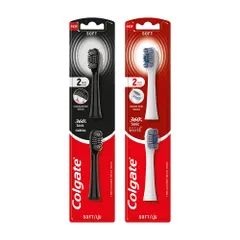 Set 2 Đầu Bàn Chải Điện Colgate Sonic 360 Charcoal - Thiết Kế Cải Tiến Kháng Khuẩn, Chải Sạch Hiệu Quả