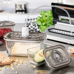 Bộ Hộp Thủy Tinh Hút Chân Không Caso 1197 VacuBoxx ES - Bảo Quản Thực Phẩm An Toàn, BPA Free, Tiết Kiệm Không Gian