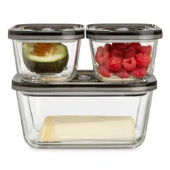 Bộ Hộp Thủy Tinh Hút Chân Không Caso 1197 VacuBoxx ES - Bảo Quản Thực Phẩm An Toàn, BPA Free, Tiết Kiệm Không Gian