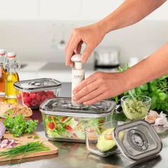 Bộ Hộp Thủy Tinh Hút Chân Không Caso 1197 VacuBoxx ES - Bảo Quản Thực Phẩm An Toàn, BPA Free, Tiết Kiệm Không Gian