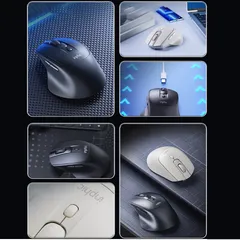 Chuột Không Dây Sạc Inphic DR2 - Chuột Gaming Ergonomic Kiểu Dáng Sang Trọng, Silent Click, Kết Nối USB và Bluetooth 4.0/5.0
