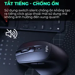 Chuột Không Dây Sạc Inphic DR2 - Chuột Gaming Ergonomic Kiểu Dáng Sang Trọng, Silent Click, Kết Nối USB và Bluetooth 4.0/5.0