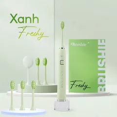 Combo Bàn Chải Điện Brushie Ultra - 5 Chế Độ, 3 Đầu Bàn Chải Thay Thế - Làm Sạch Nhanh Chóng, Hỗ Trợ Răng Nhạy Cảm