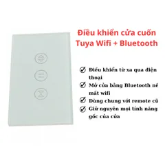 Công Tắc Cửa Cuốn Thông Minh WiFi + Bluetooth Tuya SmartLife - Điều Khiển Từ Xa, Tương Thích 99% Cửa Cuốn Tại Việt Nam