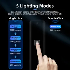Đèn Pha Xe Đạp Cảm Biến Rockbros 1500 Lumens Sạc Type C, Chống Nước IPX6, Chiếu Sáng 200 Mét - Phụ Kiện Thể Thao An Toàn