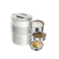 Hộp cắm cơm điện tử 3 tầng Bear DFH-A20D1 có hẹn giờ 2L - Giữ nhiệt, hấp, nấu chín tiện lợi cho gia đình