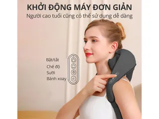 Máy Massage Cổ Vai Gáy Kachi MK366 4D - Thiết Kế Độc Đáo, Đầu Massage Silicon Mềm, Hỗ Trợ Giảm Đau, Tăng Tuần Hoàn Máu