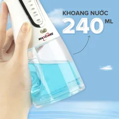 Máy tăm nước cầm tay Maxcare Max456SE 240ml - 5 chế độ, 5 đầu tăm cho răng nhạy cảm, tiện dụng cho vệ sinh răng miệng hàng ngày