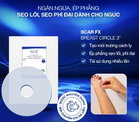 Miếng Dán Silicone Hỗ Trợ Xóa Mờ Sẹo Phẫu Thuật Ngực Rejuvaskin Scar FX Breast Circle - Tái Sử Dụng, Chăm Sóc Da Hiệu Quả