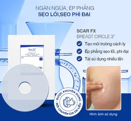 Miếng Dán Silicone Hỗ Trợ Xóa Mờ Sẹo Phẫu Thuật Ngực Rejuvaskin Scar FX Breast Circle - Tái Sử Dụng, Chăm Sóc Da Hiệu Quả