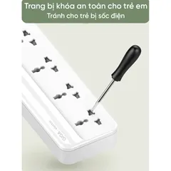 Ổ Cắm Điện Giga Electric GS-C5614 - 5 Cổng Tiêu Chuẩn & 6 Cổng USB Sạc Nhanh - Thiết Bị Gia Đình Thông Minh An Toàn Cho Trẻ Em