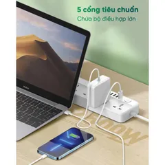 Ổ Cắm Điện Giga Electric GS-C5614 - 5 Cổng Tiêu Chuẩn & 6 Cổng USB Sạc Nhanh - Thiết Bị Gia Đình Thông Minh An Toàn Cho Trẻ Em