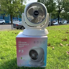 Quạt Tích Điện Để Bàn Fan F3 - 3 Cấp Độ Gió, Xoay 180 Độ, Pin Lithium-Ion, Thiết Kế Tiện Lợi Cho Nguồn Gió Lưu Thông