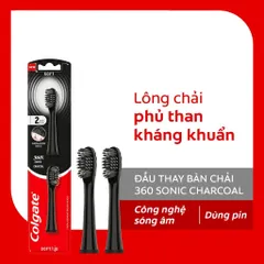 Set 2 Đầu Bàn Chải Điện Colgate Sonic 360 Charcoal - Thiết Kế Cải Tiến Kháng Khuẩn, Chải Sạch Hiệu Quả