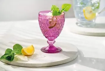 Set 4 Ly Thủy Tinh Pha Lê Màu Berry 2024 Villeroy & Boch - Sang Trọng, Đẹp Mắt, Dùng Đựng Cocktail, Thức Uống