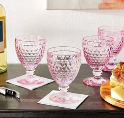 Set 4 Ly Thủy Tinh Pha Lê Màu Berry 2024 Villeroy & Boch - Sang Trọng, Đẹp Mắt, Dùng Đựng Cocktail, Thức Uống