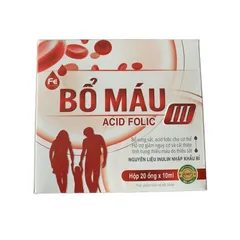 Siro Bổ Máu III - Hỗ trợ Bổ Sung Sắt và Acid Folic cho Cơ Thể, Tăng Tạo Máu, Giảm Thiếu Máu - Hộp 20 Ống 10ml