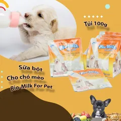 Sữa Bột Dành Cho Chó Mèo Bio Milk - Dinh Dưỡng Cân Đối Giống Như Sữa Mẹ, Hỗ Trợ Phát Triển Khỏe Mạnh Cho Thú Cưng 100g