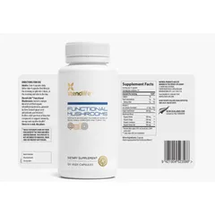 Viên uống nấm hữu cơ Xtend Life Functional Mushrooms - Hỗ trợ miễn dịch, tăng cường sức khỏe với nấm Linh Chi, Chaga, Vân Chi, 120 viên