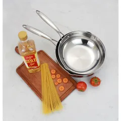 Chảo Inox Sâu Lòng 3 Lớp Kalpen Zenger Có Miệng Rót - Thiết Kế Hiện Đại, Chất Liệu Inox 304 Bền Đẹp, Dùng Cho Bếp Gas, Điện Từ, Hồng Ngoại