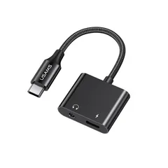 Đầu Chuyển Âm Thanh AU15 Type-C to 3.5DC USAMS US-SJ598 - Thiết Kế 2 Cổng, Hỗ Trợ Sạc Nhanh 60W, Chất Âm Tối Ưu