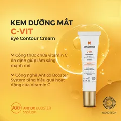 Kem mắt Sesderma C-Vit Eye Contour Cream - Giảm quầng thâm, làm sáng, cấp ẩm cho vùng mắt, giảm nhăn, bọng mắt tươi trẻ 15ml