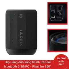 Loa Bluetooth Mini Xiaomi ASM01A IP67 Chống Nước - Âm Thanh 360 Độ, LED RGB, Pin 2000mAh Phát Nhạc 11 Giờ, Thiết Kế Gọn Nhẹ Dùng Ngoài Trời
